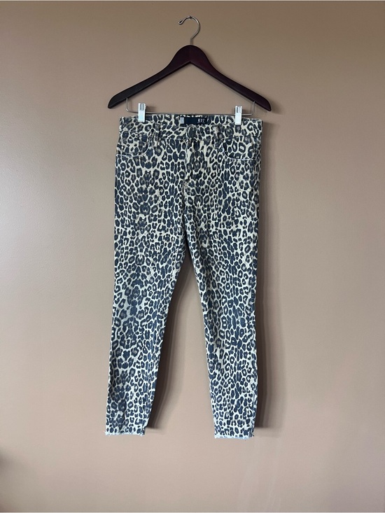 Kut from the Kloth Pants - Kut from the Kloth Leopard Print Skinny Pants - Black on Tan